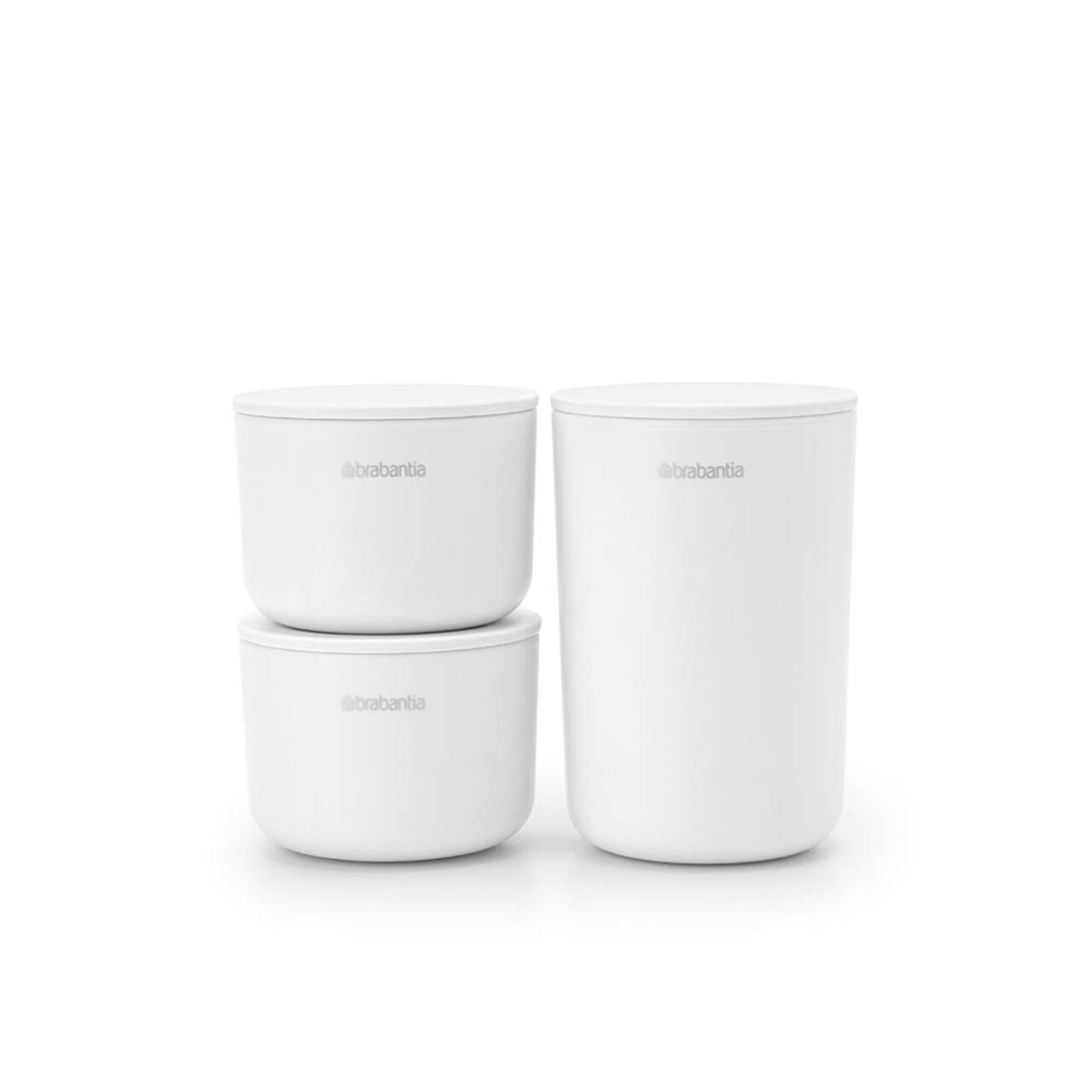Set 3 recipiente de baie, Brabantia, White, polipropilena, alb - imagine 7